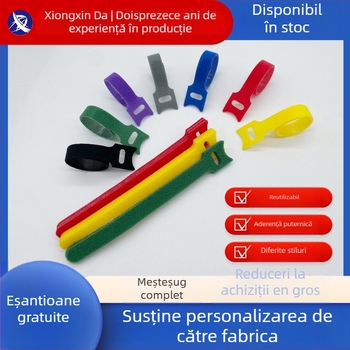 Legături Velcro pentru cabluri, dublu față-în-spate, din nailon, amestec nailon+poliestru, pentru gestionarea cablurilor