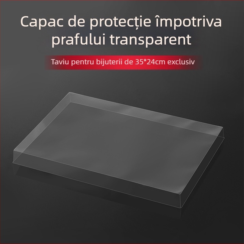 Capac pentru tava de bijuterii, PVC, dreptunghiular, un singur strat, proces blister