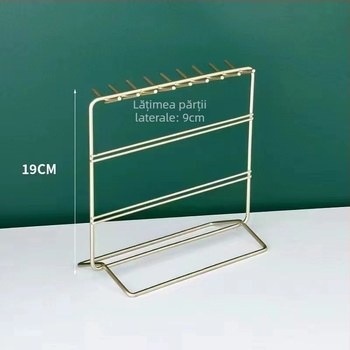 Raft pentru bijuterii din fier, stil Nordic, suport de expunere pentru cercei și coliere, cu 3 etaje, pentru birou