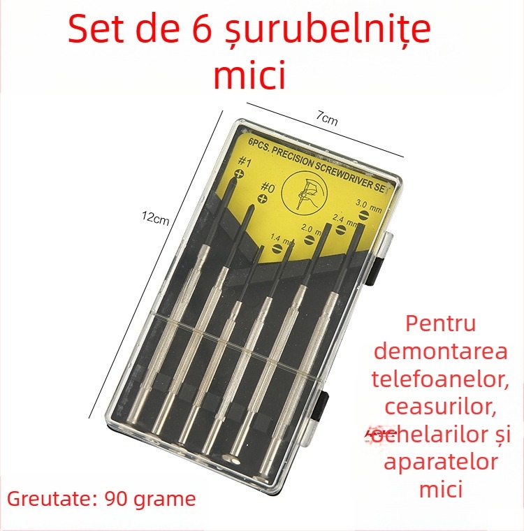 Set șurubelnițe pentru ceas Mingyu, 6 piese, magnetice, izolate, oțel CR-V