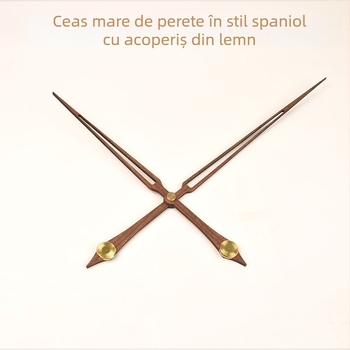Ceas de perete din lemn masiv, cu ace mari, design modern nordic-american, mecanism cuarț; Cantitate de ambalare: 50 buc.; Logo imprimat: OK; Import: Nu