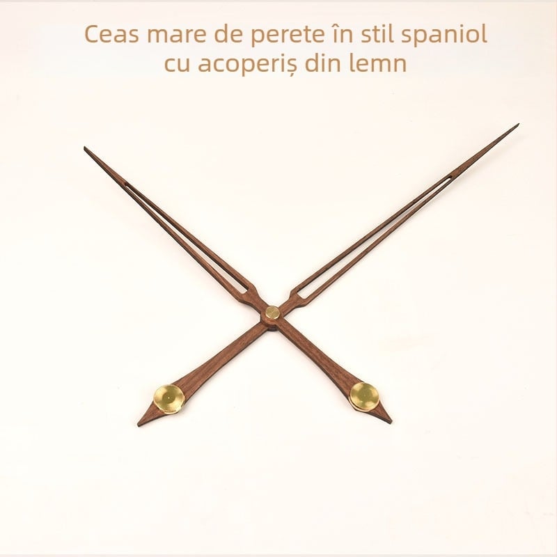 Ceas de perete din lemn masiv, cu ace mari, design modern nordic-american, mecanism cuarț; Cantitate de ambalare: 50 buc.; Logo imprimat: OK; Import: Nu