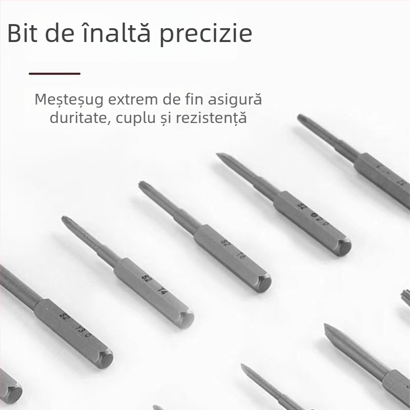 Set de șurubelnițe magnetice 30 în 1, cu vârfuri S2, din oțel 45#