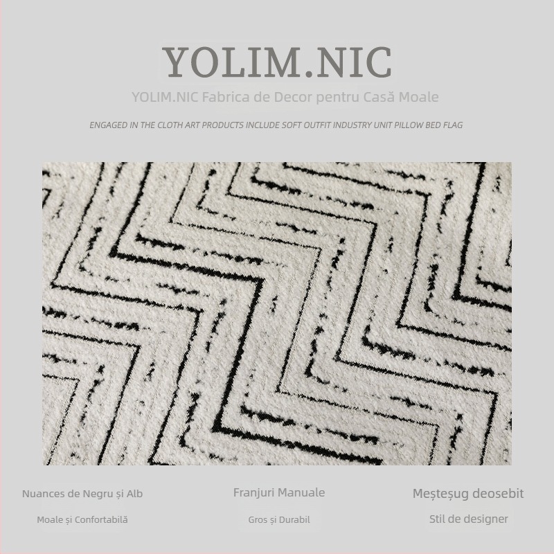 Pătură pentru capătul patului - nylon, model în dungi, stil modern minimalist, stil hotelier