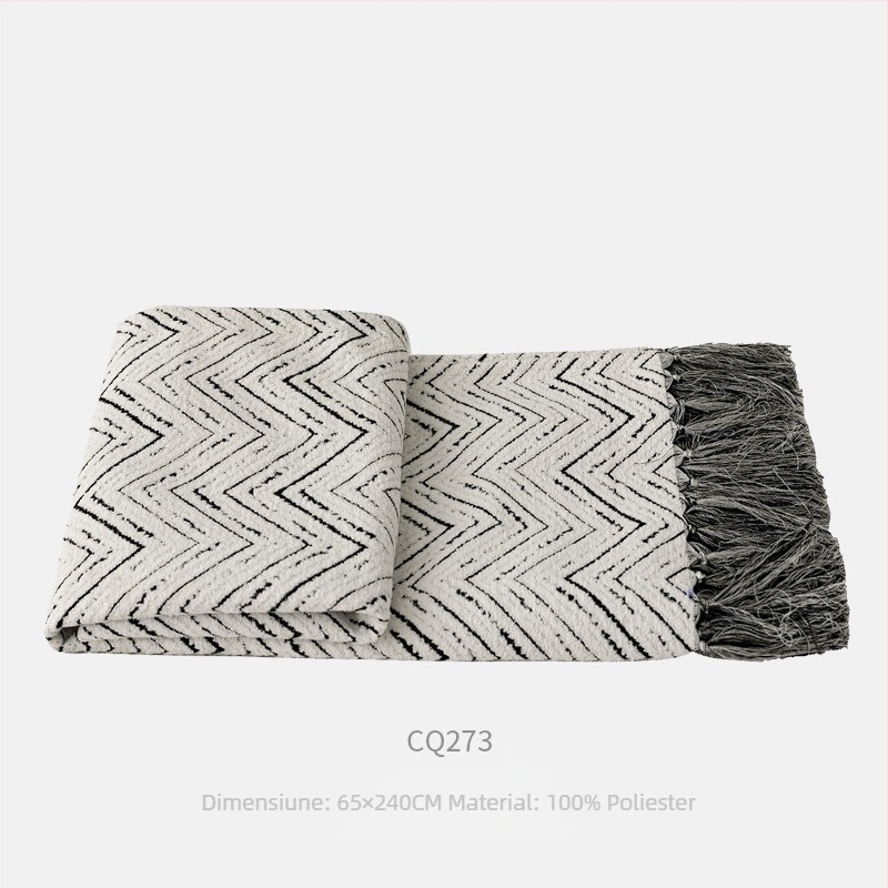 Pătură pentru capătul patului - nylon, model în dungi, stil modern minimalist, stil hotelier