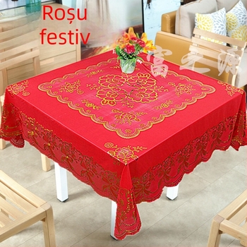 Față de masă pătrată din PVC, stil chinezesc nou, groasă și impermeabilă, pentru mese de conferințe și birouri (PVC, pătrată, groasă, impermeabilă)