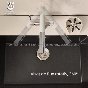 Robinet de bucătărie 3 în 1 pentru purificarea apei, din cupru integral, cu țeavă PEX retractabilă, model S08, supapă cu disc ceramic