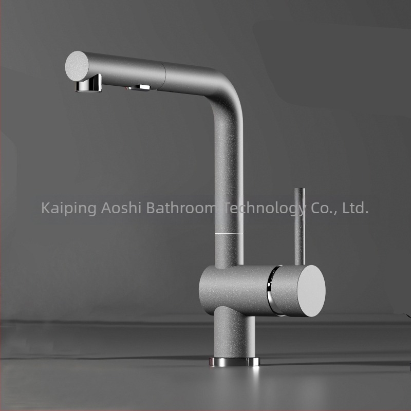 Robinet de bucătărie 3 în 1 pentru purificarea apei, din cupru integral, cu țeavă PEX retractabilă, model S08, supapă cu disc ceramic