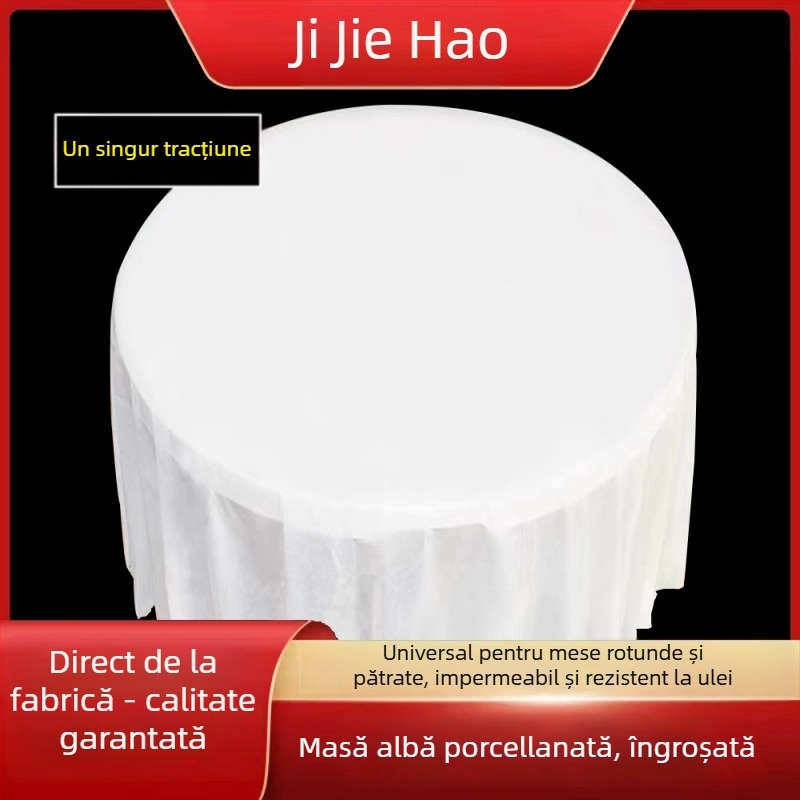 Față de masă de unică folosință; plastic PE îngroșat; model porțelan; formă pătrată; 10 bucăți