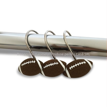 Cârlig de duș din rășină, în formă de fotbal, cârlig simplu, stil modern minimalist; material: rășină; capacitate de încărcare: 5–10 kg; set 12 buc