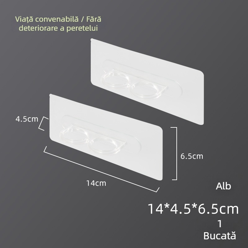 Cuier de perete din PP cu două cârlige pentru depozitare dezinfectant pentru mâini, suport pentru bara de perdea și raft multifuncțional, capacitate 5 kg