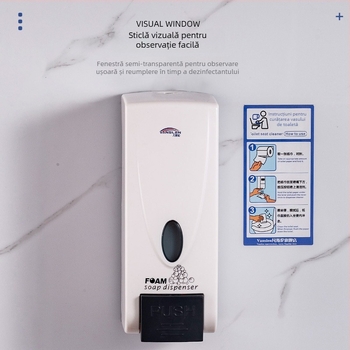 Dispozitiv de dezinfectare pentru scaunul de toaletă public, montaj pe perete, corp din plastic, finisaj vopsit, acționare manuală