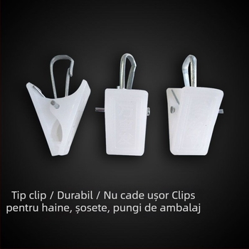 Clip uscat din plastic cu cârlig pentru lenjerie, șosete și tricou (Fără pliere; Model: Altul; Ambalaj standard)