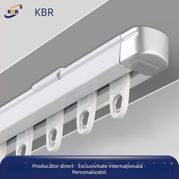 Bară de perdele din aluminiu telescopic, șină dreaptă, alunecare invizibilă, nano-liniște, model 20/23