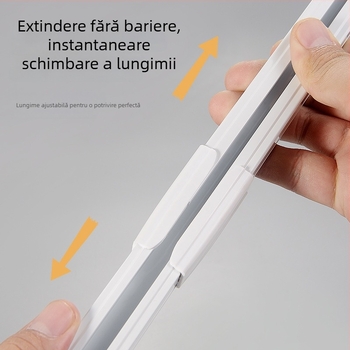 Bară de perdele din aluminiu telescopic, șină dreaptă, alunecare invizibilă, nano-liniște, model 20/23