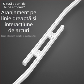 Șină de perdeu finisată, grafen, glisare silențioasă, arc transversal orizontal reglabil, model SI standard
