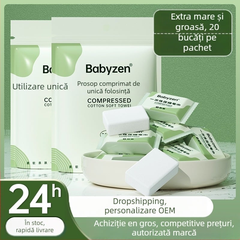 Babyzen prosop comprimat pentru față – bumbac, peste 50 g, curățare și demachiere, durată de viață 3 ani.