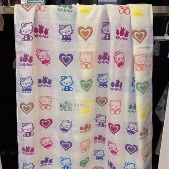 Cartoon Cat Prosop de baie pentru bebeluți, 100% bumbac, sub 50 g, 90% fibre / 10% bumbac, foarte absorbent