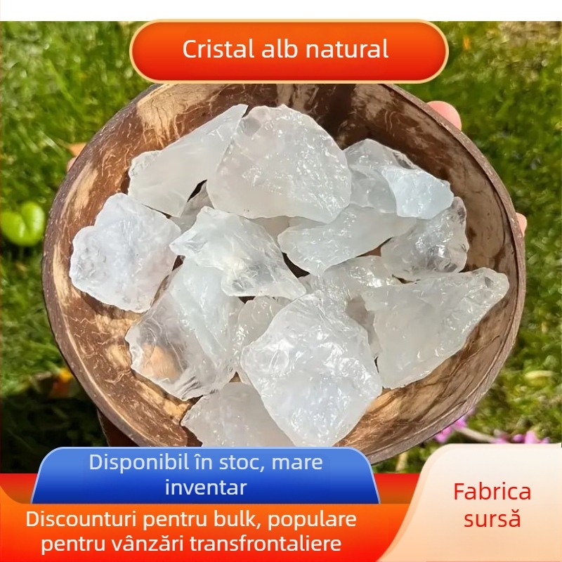 Piatră de aromă din cristal alb, cu aspect pietriș