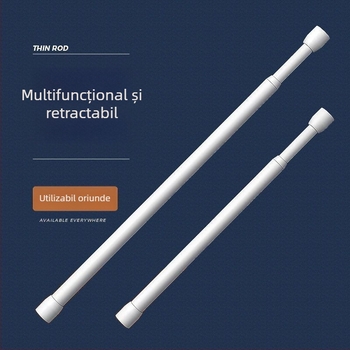 Bară telescopică pentru perdele, fără găuri, pentru perdele/porți, din oțel, stil modern minimalist