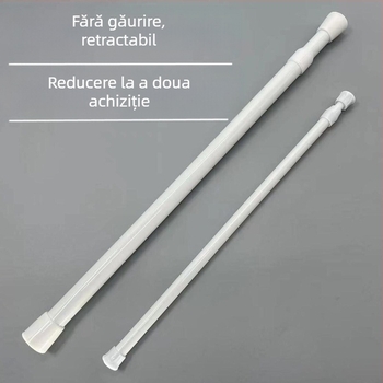 Bară telescopică pentru perdele, fără găuri, pentru perdele/porți, din oțel, stil modern minimalist