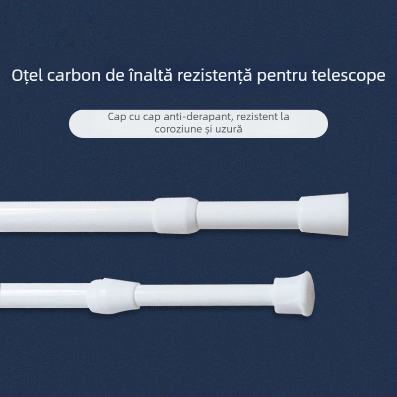 Bară telescopică pentru perdele, fără găuri, pentru perdele/porți, din oțel, stil modern minimalist