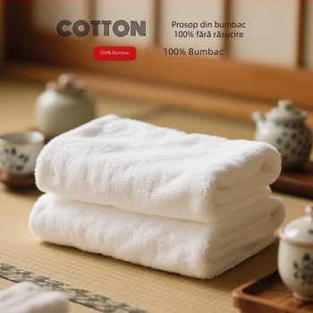 Prosop de baie stil Japonez din bumbac - țesătură simplă, 32 fire, 100-120 g/m², pentru uz casnic și hotelier