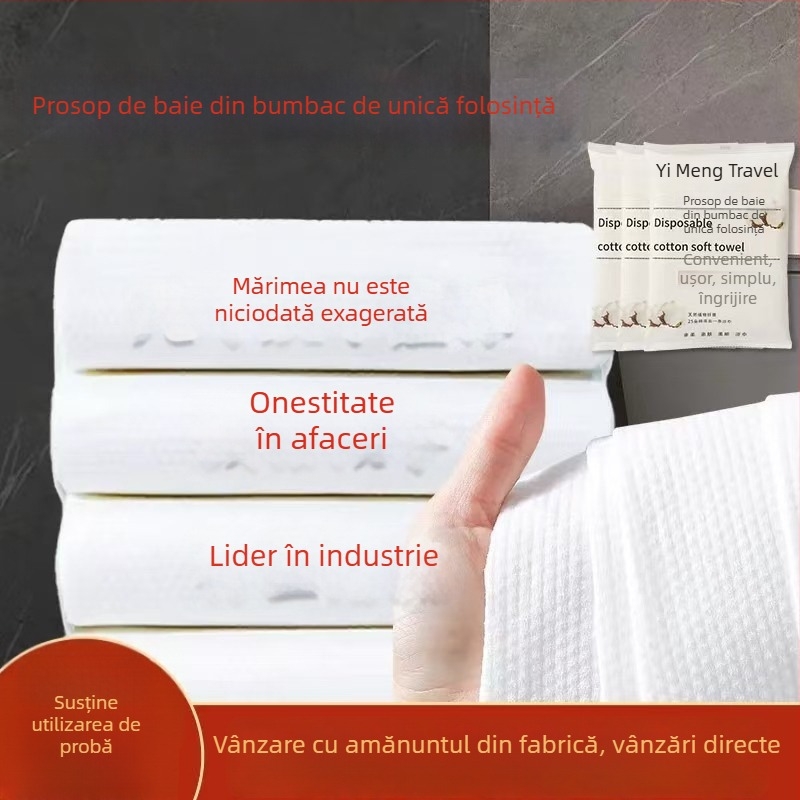 Prosop de baie de unică utilizare - fibră de bambus, 100% bumbac, 80 g/m², absorbție 0–5 s, ambalaj individual