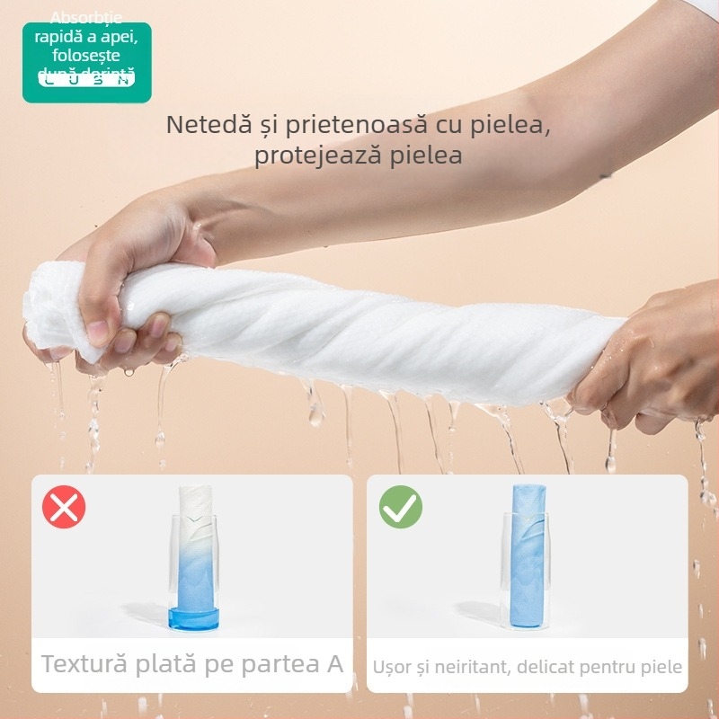 Prosop de baie de unică folosință pentru sugari și copii, ambalat individual, îngroșat și mărit, din fibre.