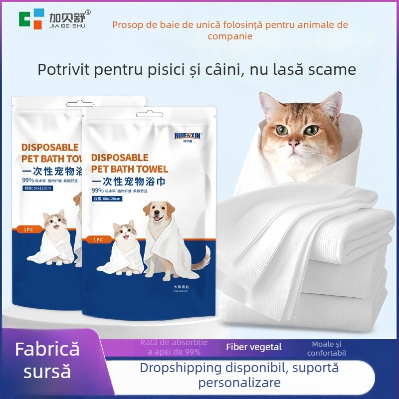 Prosop de baie de unică folosință pentru animale de companie, absorbant, uscare rapidă, dimensiune mare pentru câini și pisici