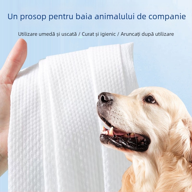 Prosop de baie de unică folosință pentru animale de companie, absorbant, uscare rapidă, dimensiune mare pentru câini și pisici