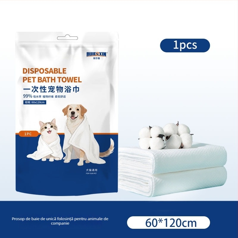 Prosop de baie de unică folosință pentru animale de companie, absorbant, uscare rapidă, dimensiune mare pentru câini și pisici