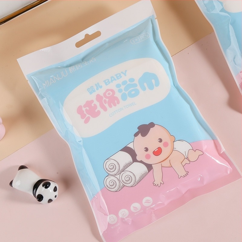 Mianju prosop de baie pentru bebeluși, din fibre vegetale, gros, portabil pentru călătorii, moale pentru piele, cu logo imprimat