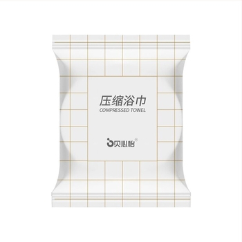 Beixinyi Prosop de baie comprimat, cu model carouri - de unică folosință, din fibre vegetale, absorbție 0-5 s