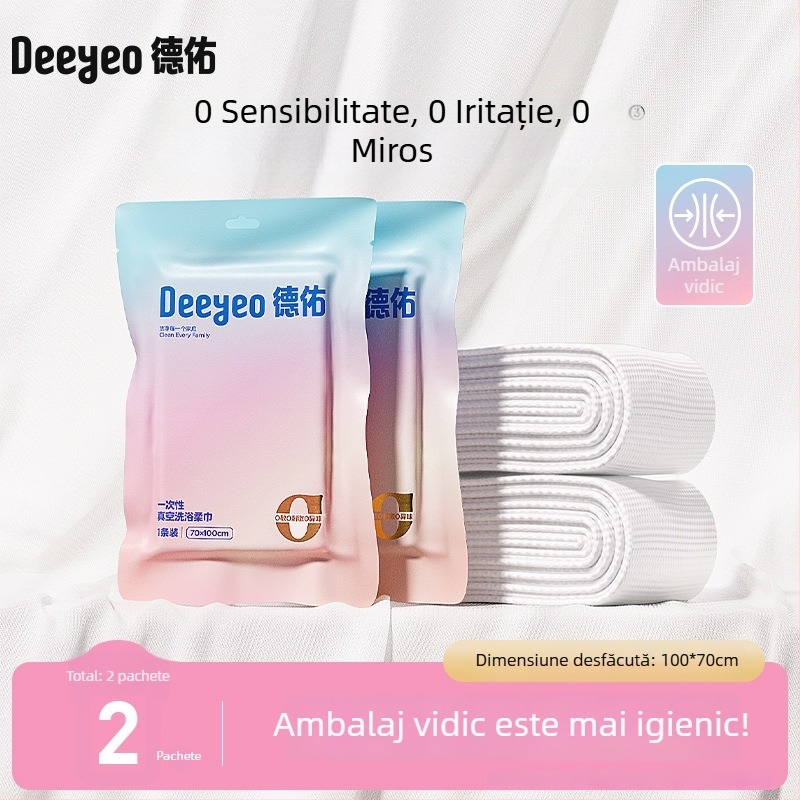 Prosop de baie de unică folosință, cu vid, pentru călătorii și hoteluri, portabil, îngroșat, pentru utilizare umedă și uscată, din fibră de viscose