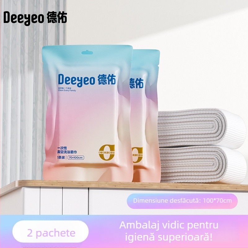 Prosop de baie de unică folosință, cu vid, pentru călătorii și hoteluri, portabil, îngroșat, pentru utilizare umedă și uscată, din fibră de viscose