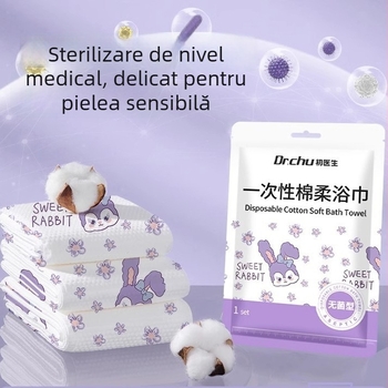 Prosop de baie de unică folosință – țesătură nețesută, ambalat individual, comprimat, îngroșat, portabil pentru călătorii