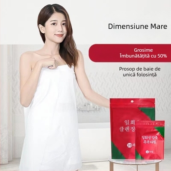 Prosop de baie de unică folosință, comprimat, pentru călătorii - bumbac, 10% kapok, fără scame, absorbție rapidă 0–5 s, personalizare proces disponibil