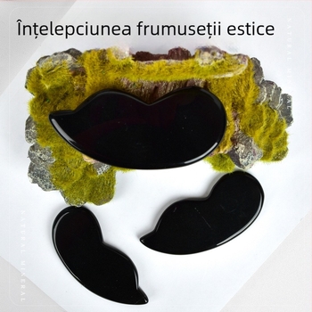 Piată de masaj din obsidian, piatră naturală de cristal brut, cod produs Zj34, marcă Sgj shi guangji, stil modern minimalist