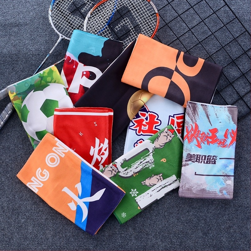 Prosop cu logo imprimat – prosop de față și de baie, 80% poliester, 20% poliamid, fir din fibră compozită, proces de imprimare, 50–80 g