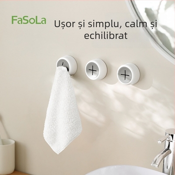 FaSoLa Clips pentru Prosoape – Montat pe perete, Fără găuri, Suport pentru prosoape de bucătărie, Design modern minimalist, Materiale: ABS, silicon, adeziv acrilic, Greutate 23 g