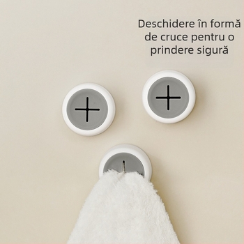 FaSoLa Clips pentru Prosoape – Montat pe perete, Fără găuri, Suport pentru prosoape de bucătărie, Design modern minimalist, Materiale: ABS, silicon, adeziv acrilic, Greutate 23 g