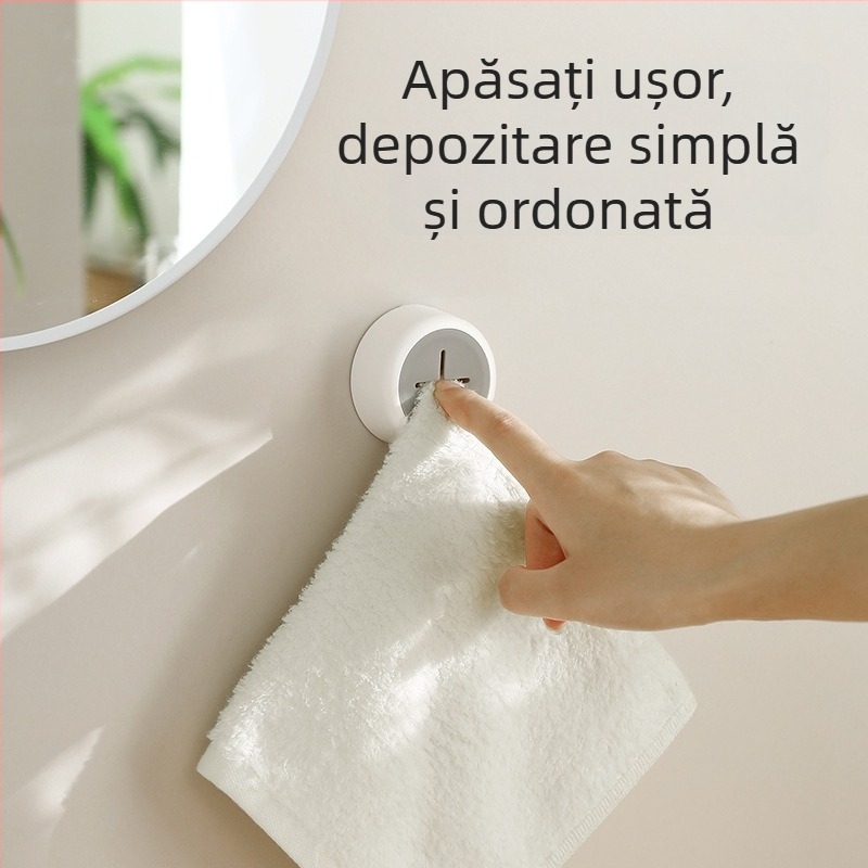 FaSoLa Clips pentru Prosoape – Montat pe perete, Fără găuri, Suport pentru prosoape de bucătărie, Design modern minimalist, Materiale: ABS, silicon, adeziv acrilic, Greutate 23 g