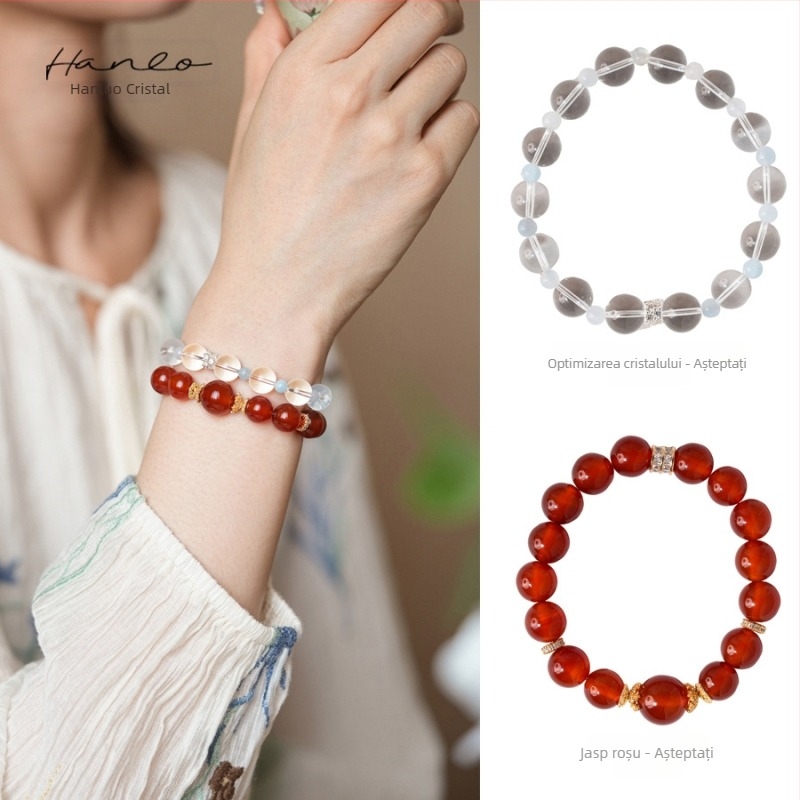 Brățară cu mărgele din cristal zircon, lucrată manual, formă geometrică, pentru femei, versatilă