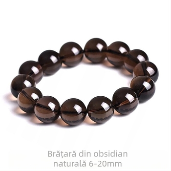 Brățară din obsidian – lustruită, unisex, formă geometrică, iarna 2023