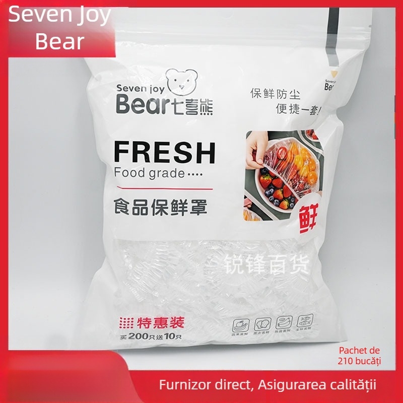 Capac de unică folosință din PE pentru conservarea prospețimii alimentelor, Seven bears, cod produs Qixi bear 018 fresh cover, Multifuncțional, Protecție împotriva prafului