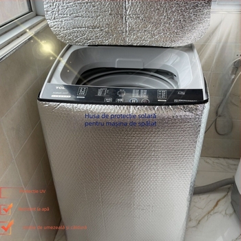 Husă pentru mașina de spălat cu încărcare superioară, din folie de aluminiu impermeabilă și izolantă, rezistentă la praf și UV, compatibilă cu Little Swan