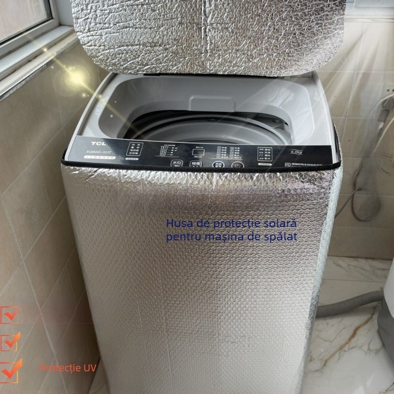 Husă pentru mașina de spălat cu încărcare superioară, din folie de aluminiu impermeabilă și izolantă, rezistentă la praf și UV, compatibilă cu Little Swan