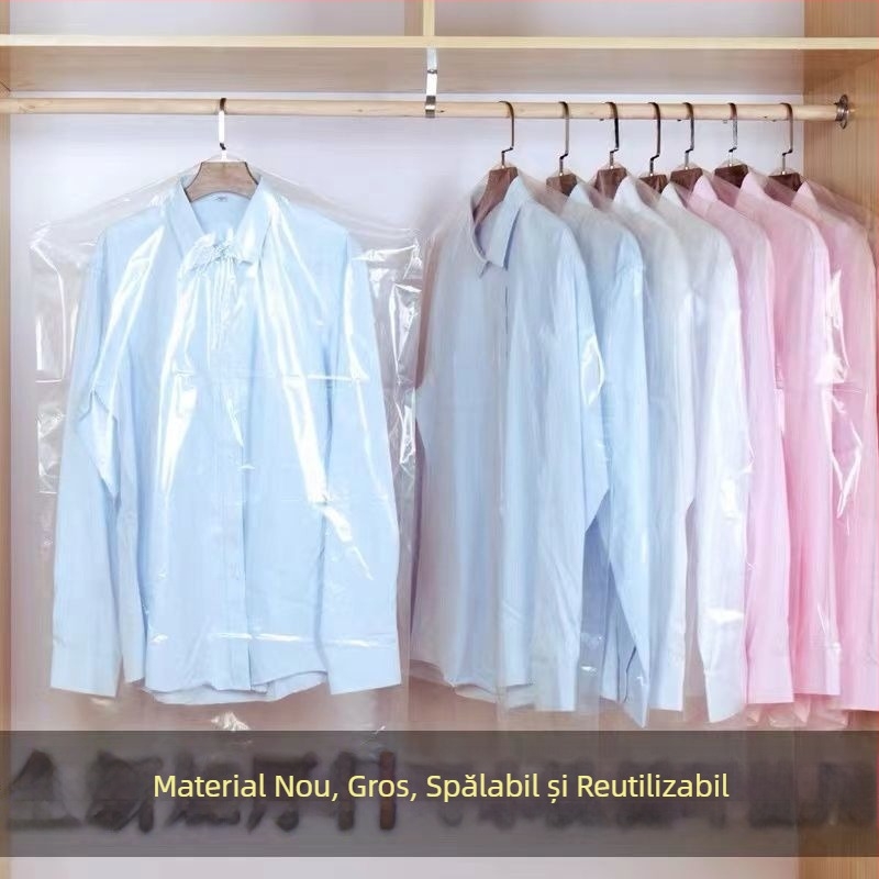 Geantă din plastic pentru protecția hainelor împotriva prafului, pentru depozitare, design simplu și modern