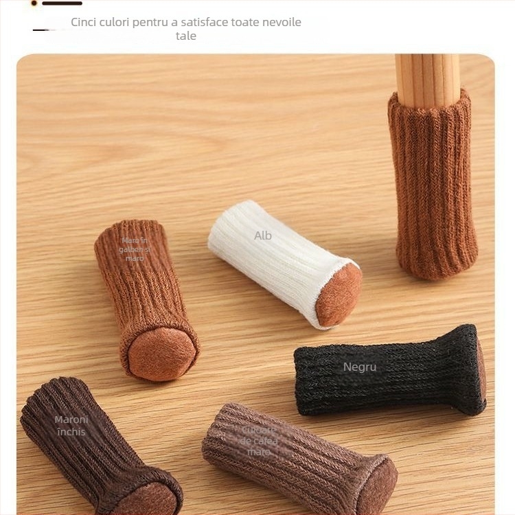 Capace pentru picioarele mesei și scaunelor – tricotate cu dublu strat, antiderapante, rezistente la uzură